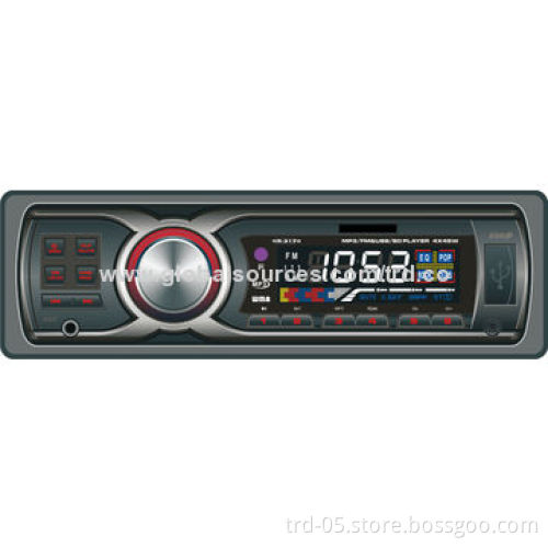 1 Din Deckless Car Radio Player with USB SD Slot, Supports MP3/WMA Format, ID3 Tag, 4-RCA Output